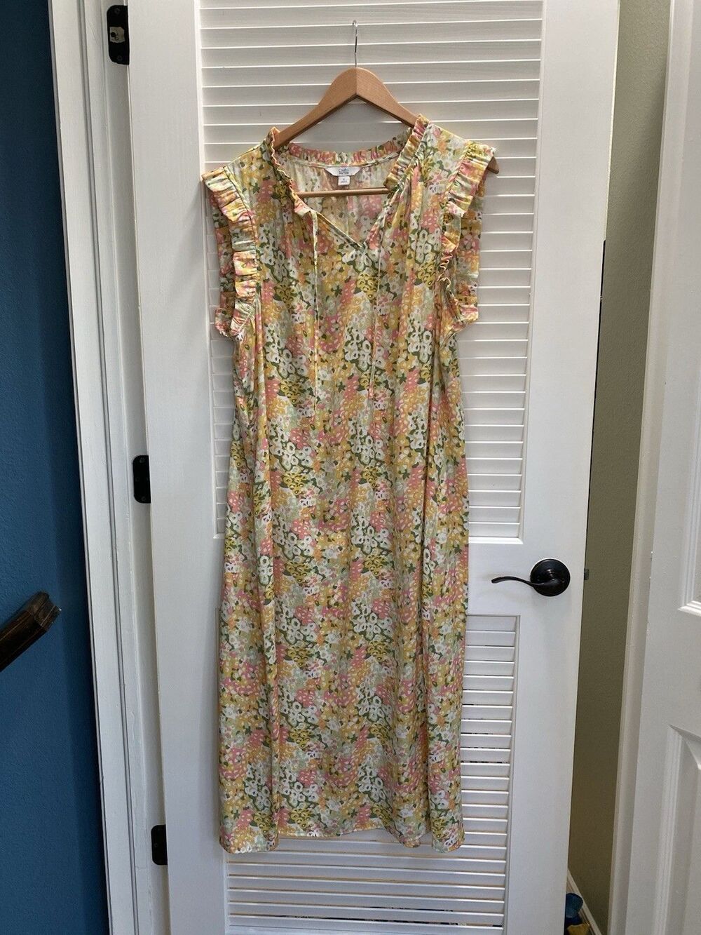 Croft & Barrow XL Cottagecore Floral Sleeveless Midi Dress Summer Sun Dress
